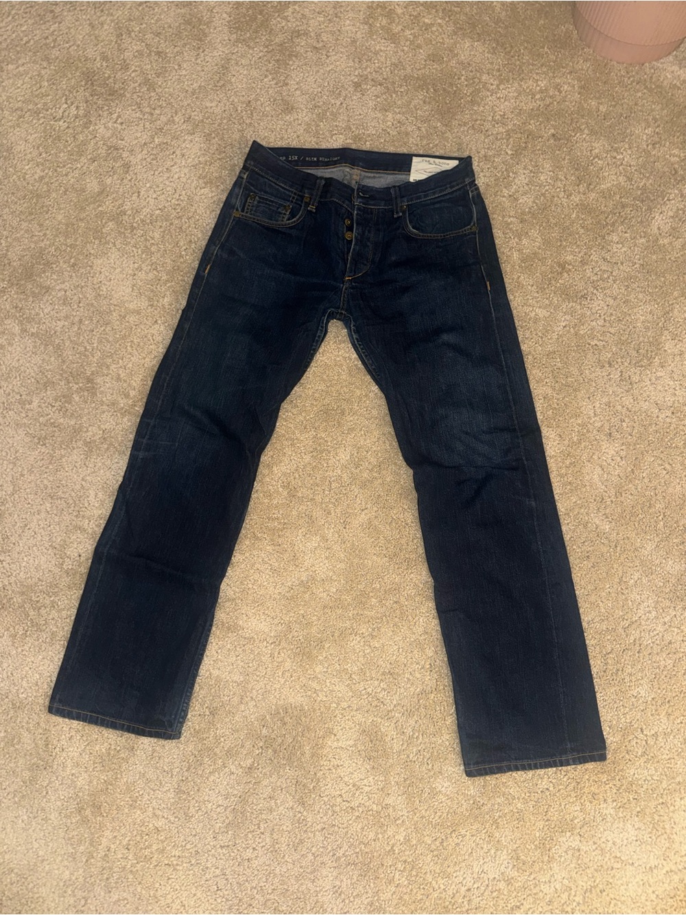 rag & bone Men’s Dark Indigo Straight Jeans